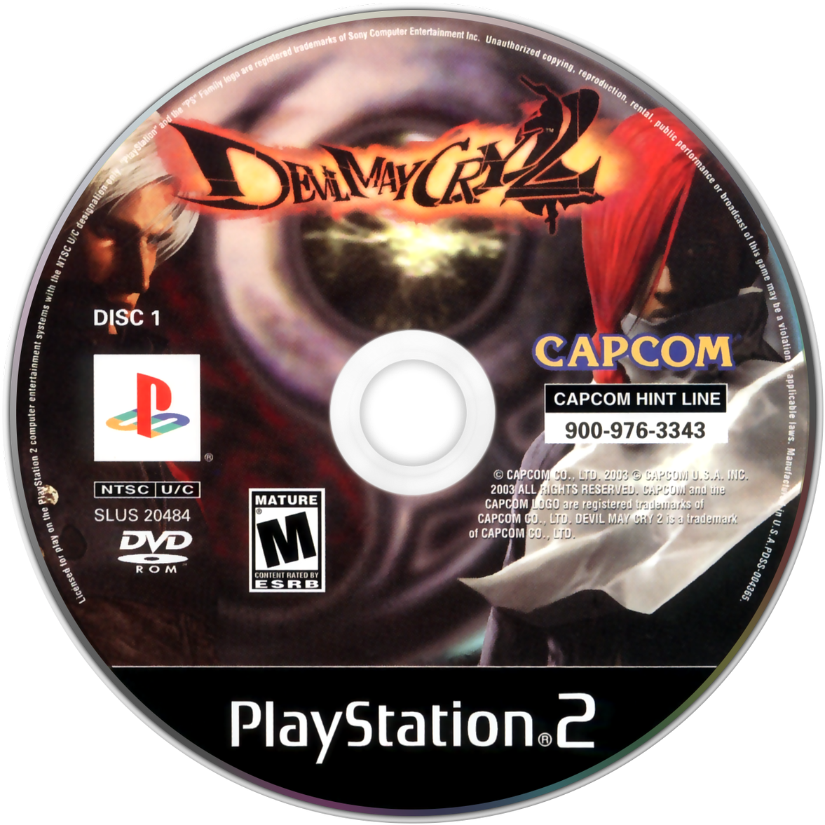 Devil May Cry - Grand Theft Auto Vice City Ps2 Disc (1200x1200), Png Download