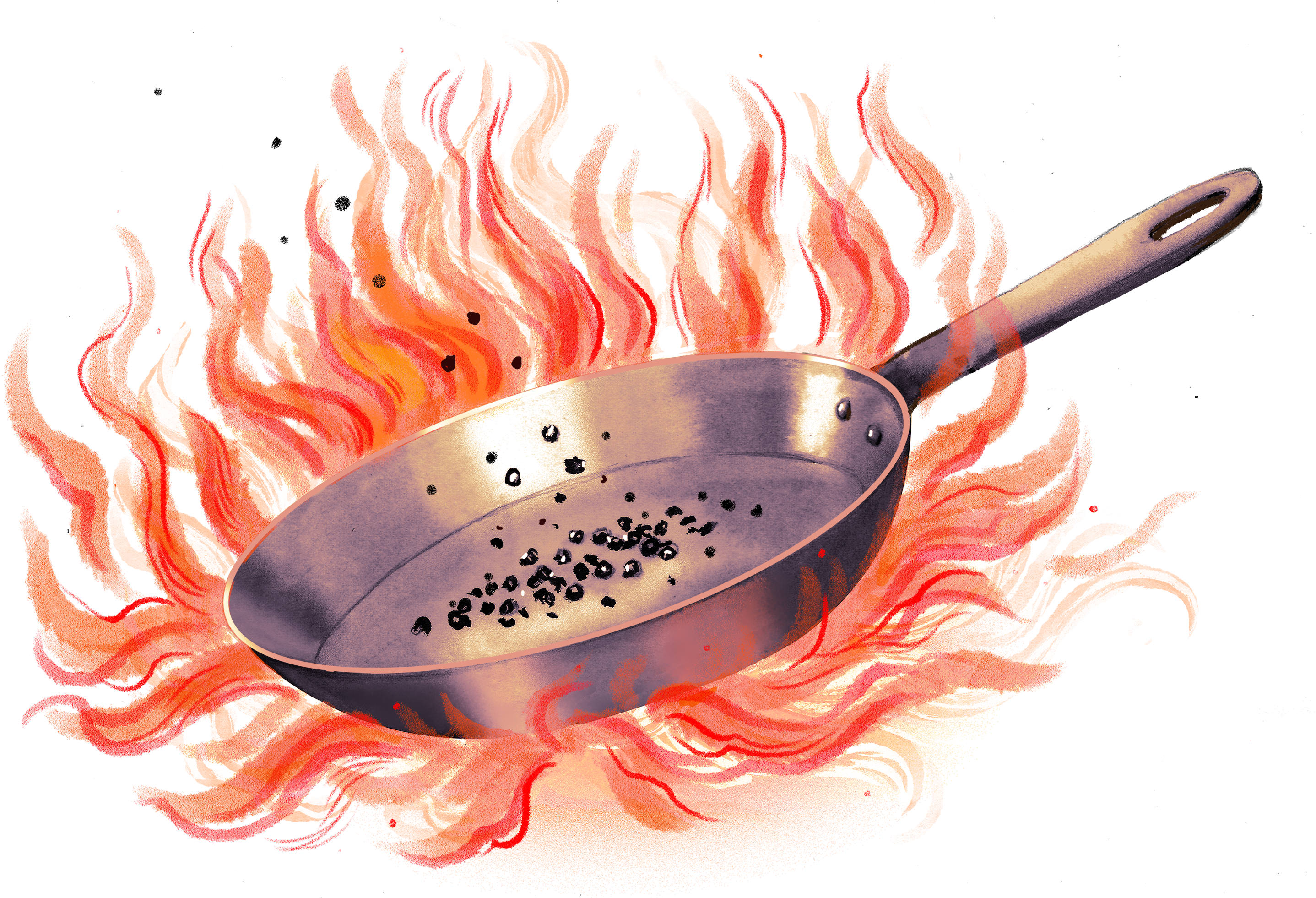 "toasting The Pepper Until It Just Starts To Get Fragrant, - Frying Pan (3000x2318), Png Download