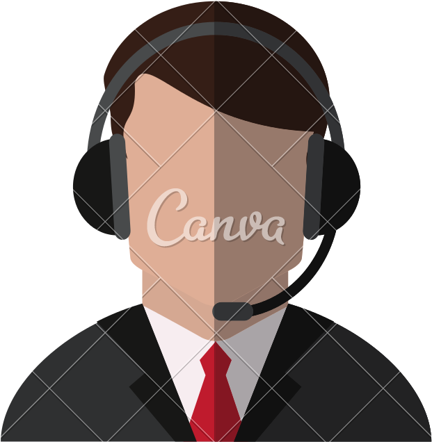 Faceless Wearing Headset Icon - Canva (800x800), Png Download
