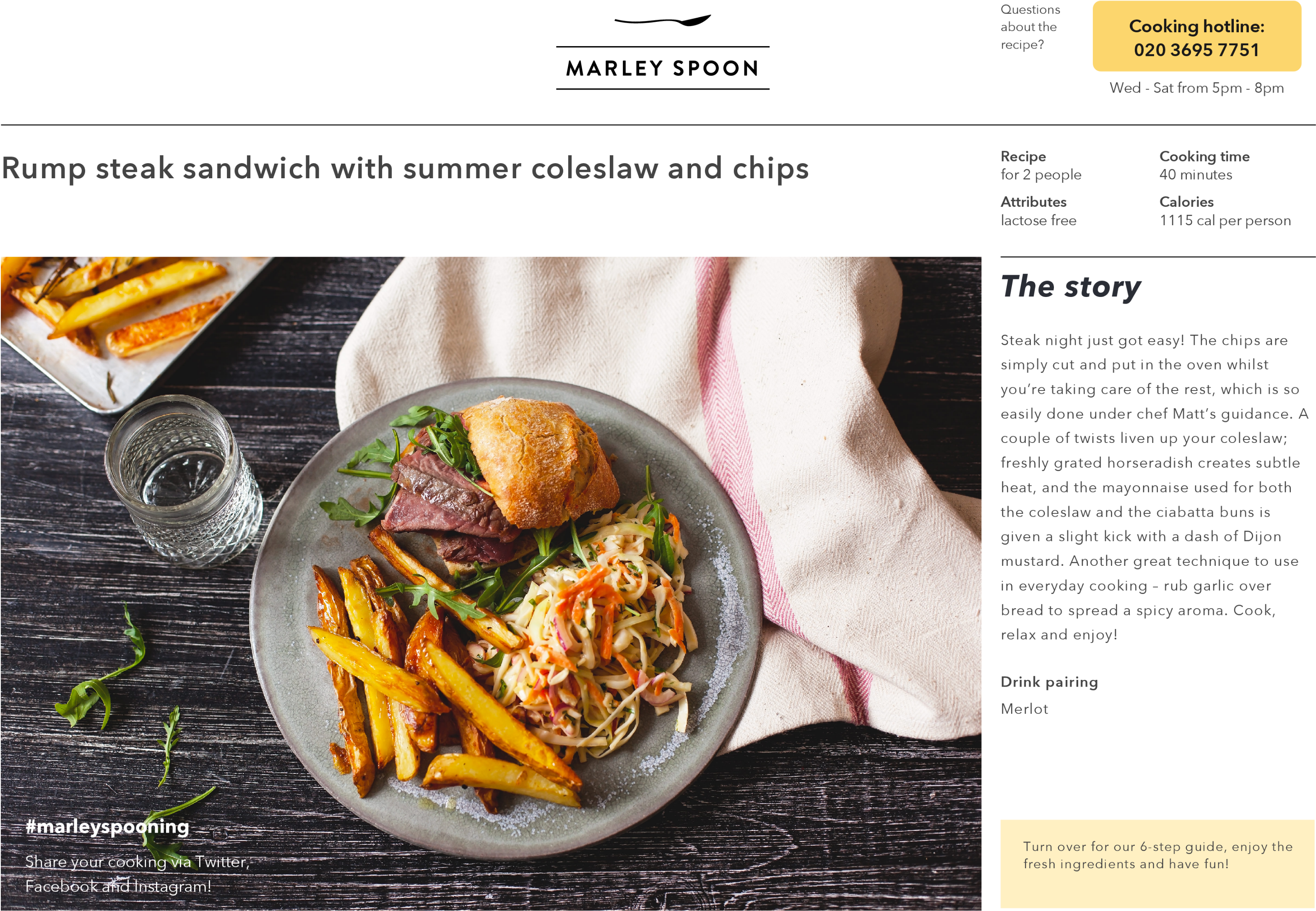 Rump Steak Sandwich With Summer Coleslaw And Chips - French Fries (3222x2278), Png Download