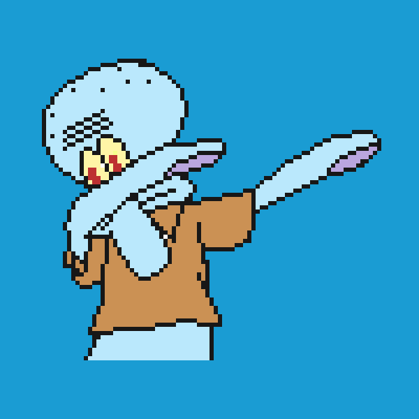 Dabbing Squidward - Cartoon (600x600), Png Download