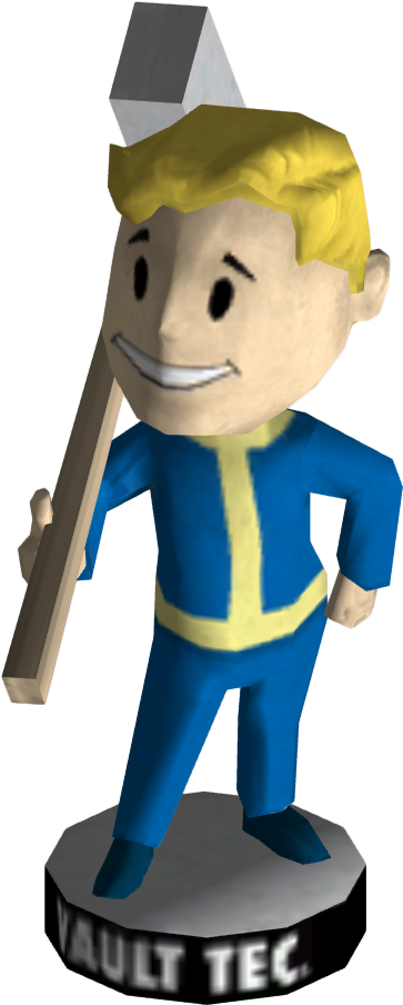 The Vault Fallout Wiki - Vault Boy Bobblehead Luck (500x1000), Png Download