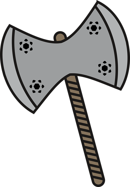 Ax, Handle, Hack, No Background, Viking, Melee Weapons - Cartoon Axe With No Background (500x720), Png Download