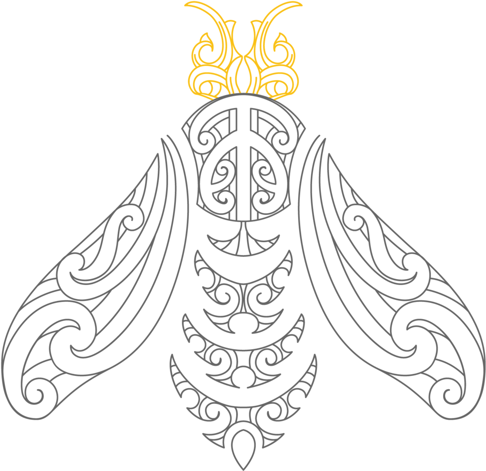 Dark Bee - Maori Bee Design (1000x973), Png Download