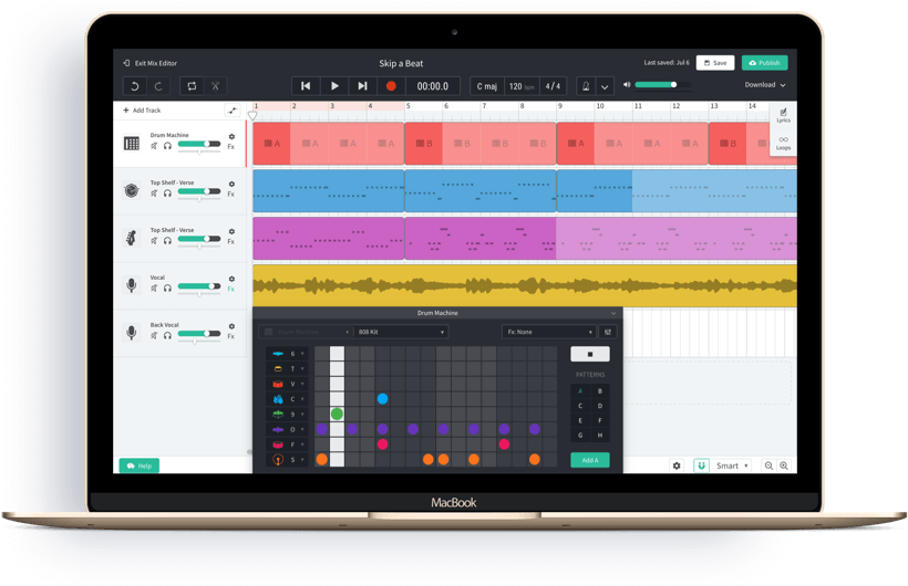 100% Free Online Daw - Bandlab Cakewalk (832x544), Png Download
