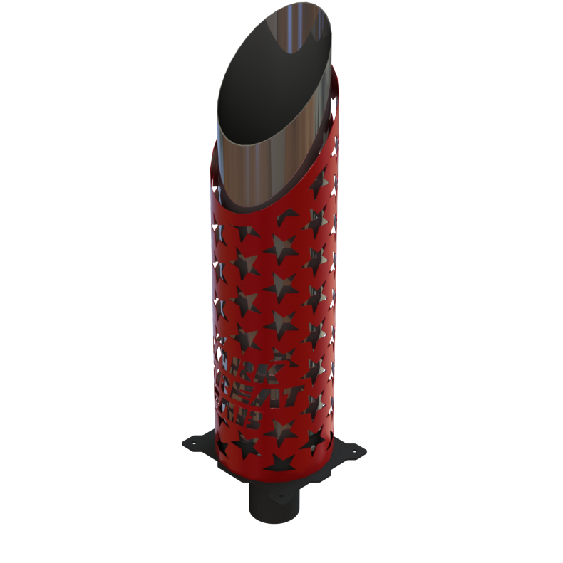 Chrome Miter Top 8inch With Heat Shield - Cylinder (821x855), Png Download