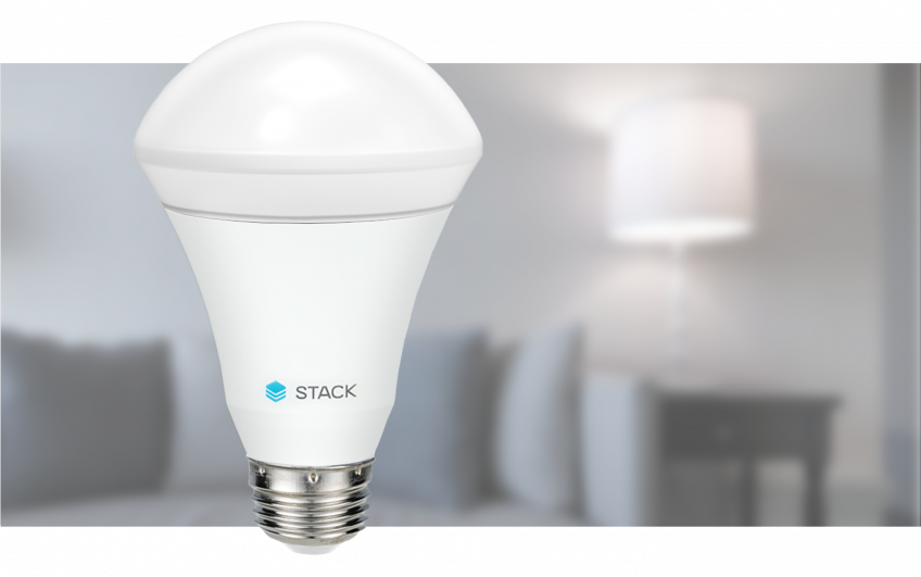 Stack Motion Sensor Light Bulbs Residential Products - Bulb Product Background (848x531), Png Download