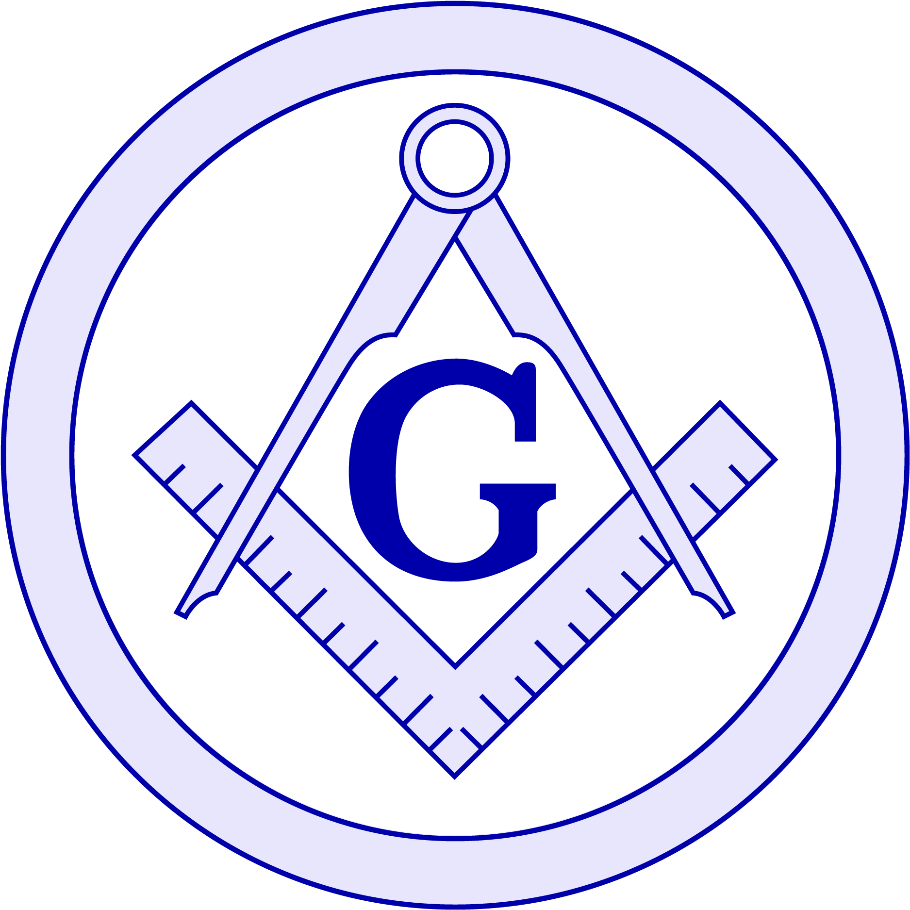 Masonic Emblems & Logos - Square And Compass Circle (1950x1950), Png Download
