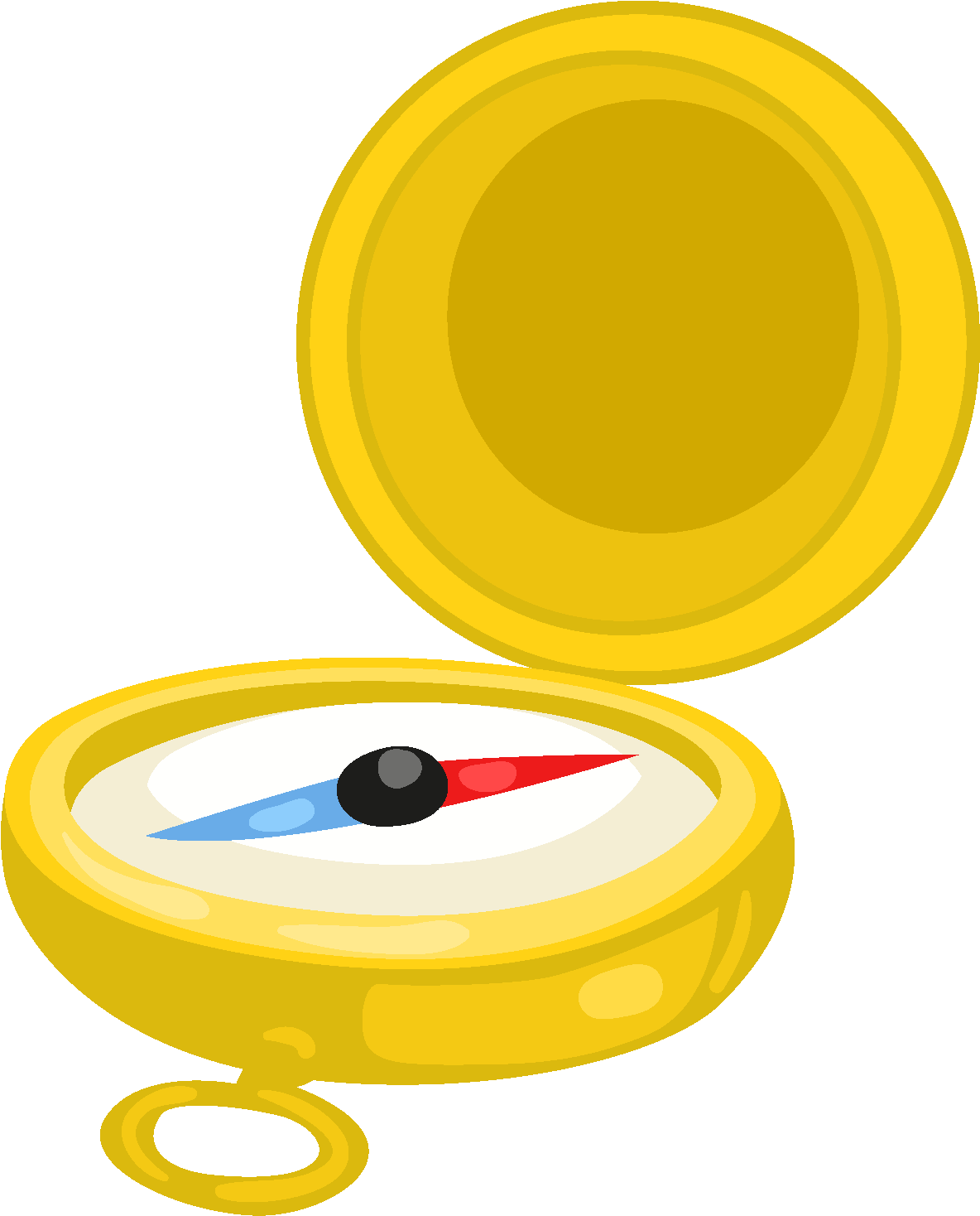 Hand Drawn Yellow Compass Element - Circle (2126x1654), Png Download