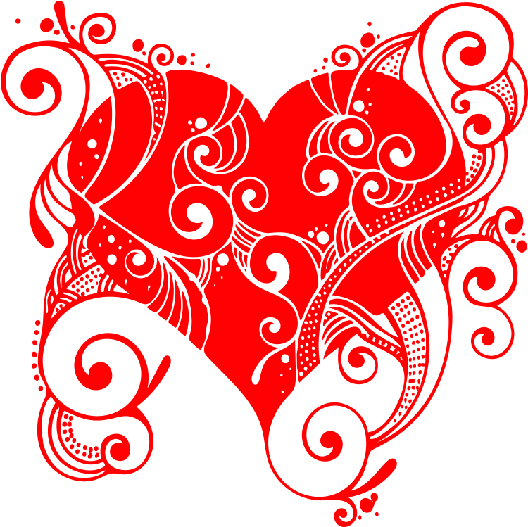 Swirl Heart Png Transparent - Corazones Para Dibujar (1000x824), Png Download