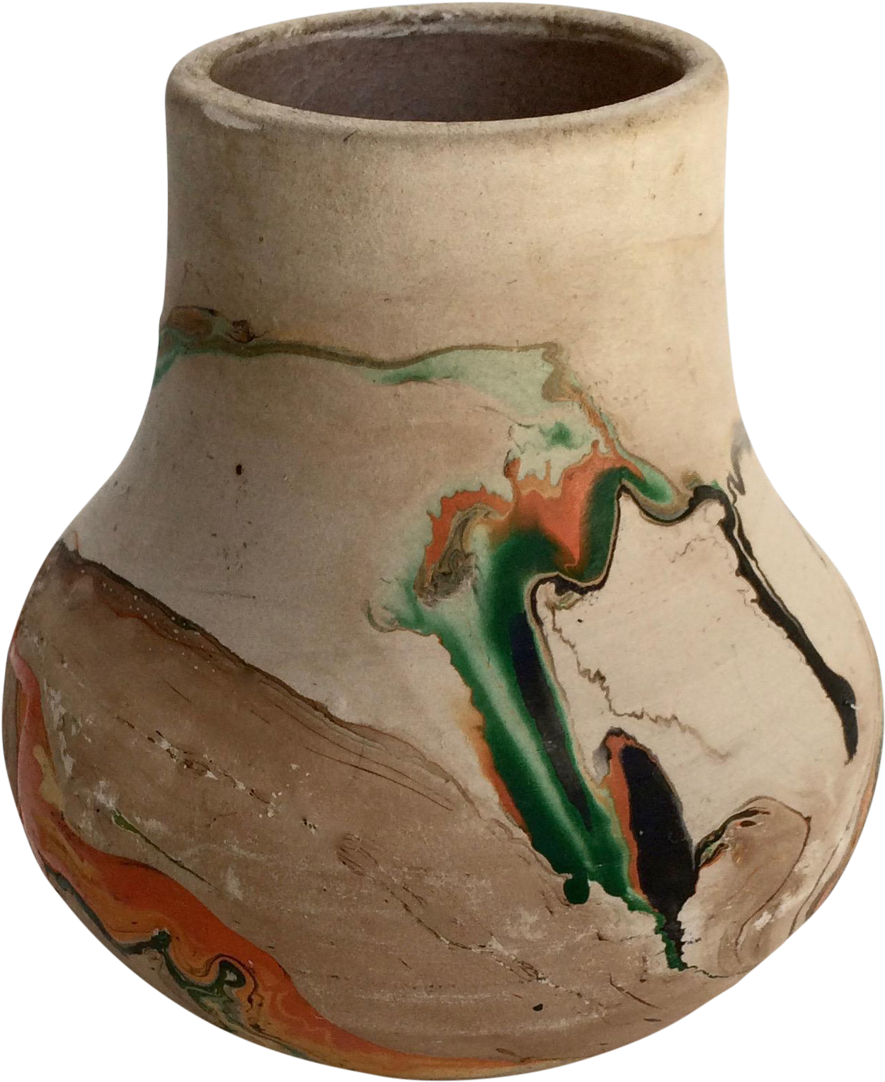 Wonderful Vintage Condition With Swirls Of Green, Brown, - Clay Pottery Transparent Background (1388x1697), Png Download