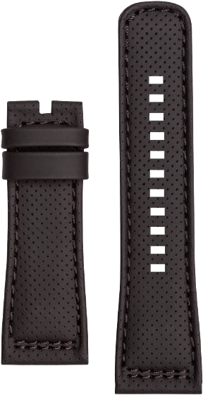 Leather Strap Black, Perforated - Watch Strap (600x600), Png Download