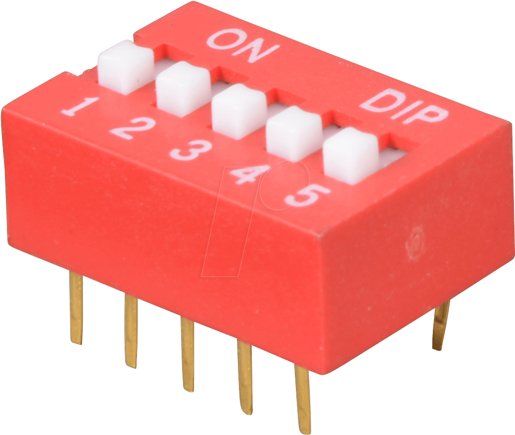 Dip Switch, Vertical, 5-pin Frei - Dip Switch 5 (1056x896), Png Download