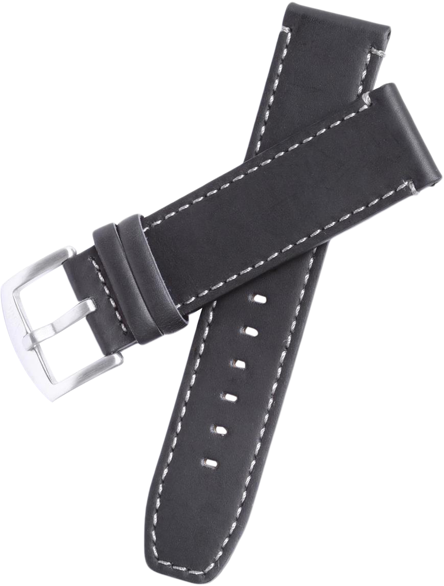 Xeric 22mm Black Leather Strap With Stitching - Strap (868x1240), Png Download