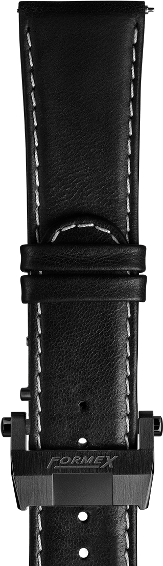 Black Oiled Leather Strap With Titanium Buckle - Strap (600x1160), Png Download