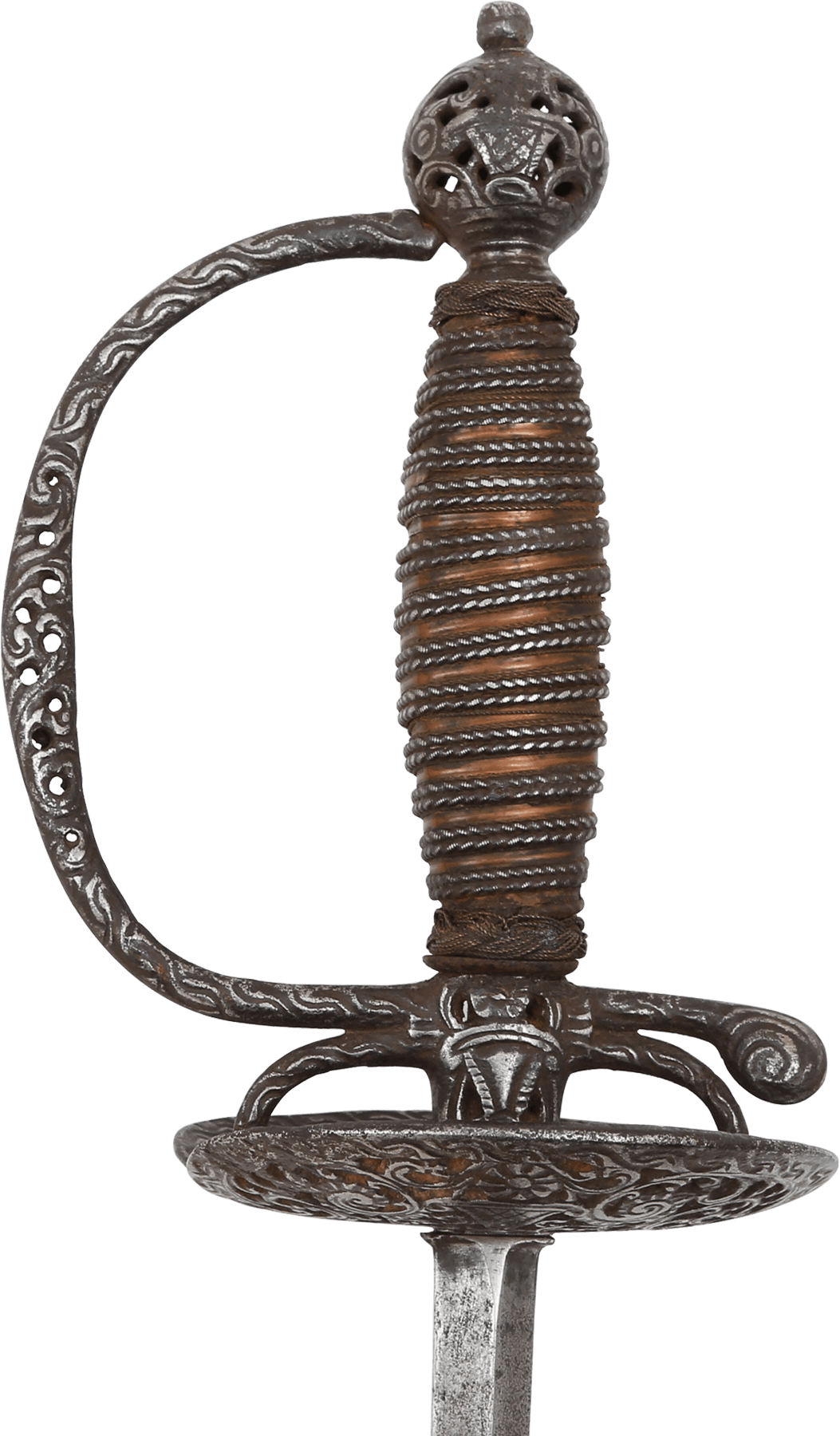 A German Rapier C - Antique Smallsword (1053x1800), Png Download