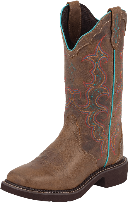 Justin Women's - Justin Square Toe Teal Boots (443x704), Png Download