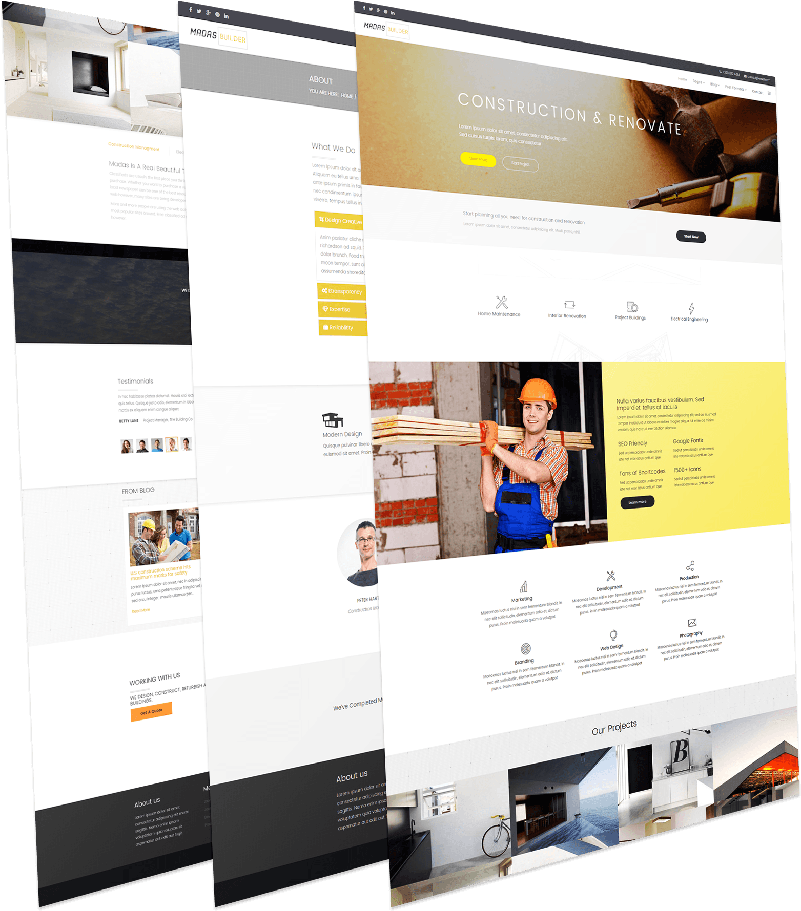 Construction Joomla Template - Online Advertising (1892x1900), Png Download