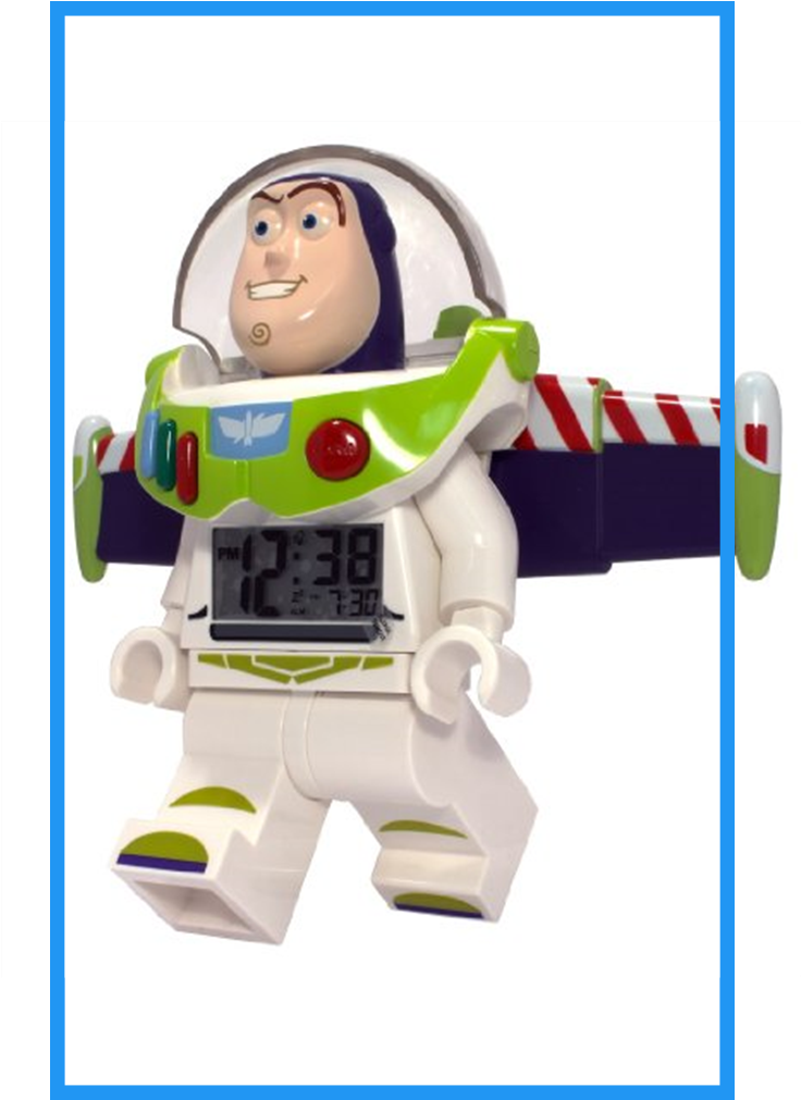 Disney Buzz Lightyear Lego Figure Alarm Clock - Baby Toys (735x1100), Png Download