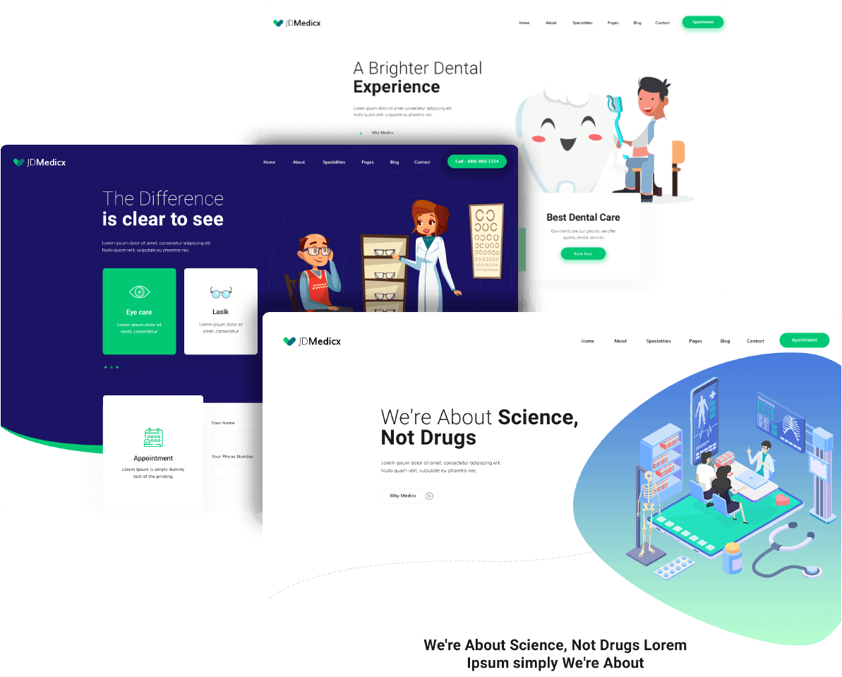 Multipurpose Clinic Joomla - Web Page (1386x988), Png Download