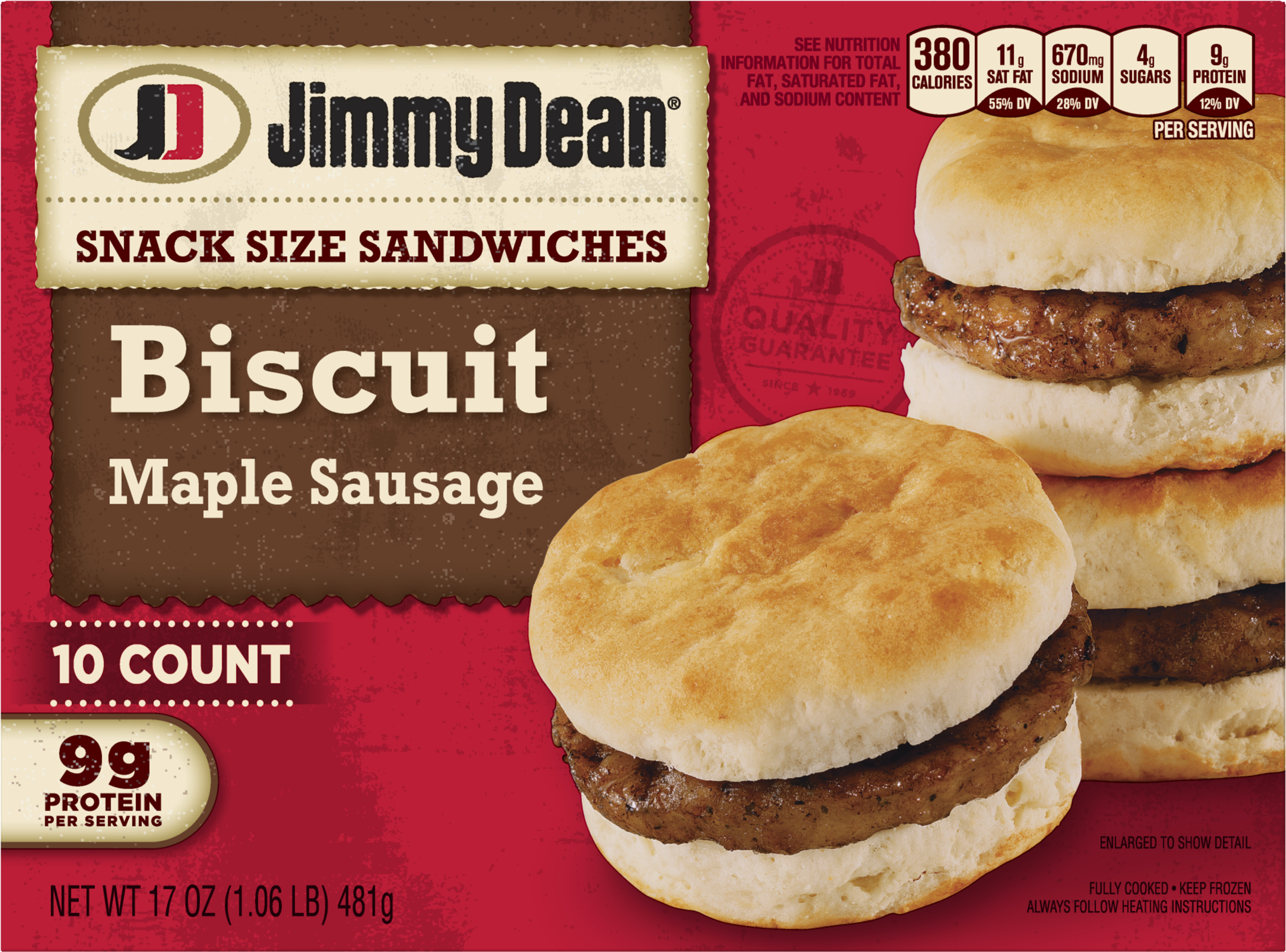 Jimmy Dean® Snack Size Maple Sausage Biscuit Sandwiches, - Jimmy Dean Breakfast Biscuit (2400x2400), Png Download