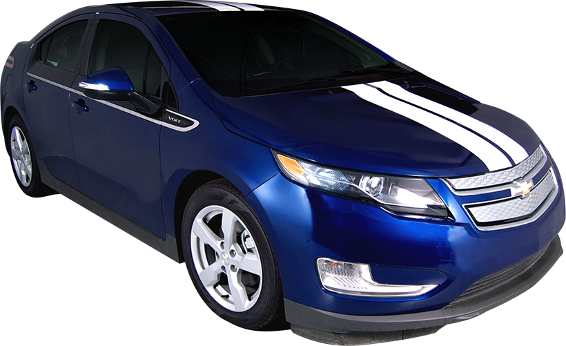 2011-2015 Chevy Volt Rally Vinyl Graphic Decal Stripe - Chevy Volt Racing Stripes (820x501), Png Download