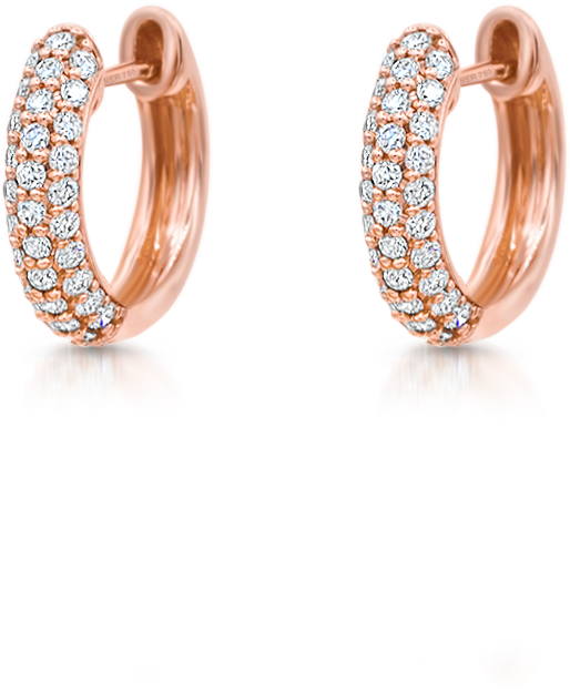 Baby Hoops With Diamonds - Earrings (1024x1024), Png Download