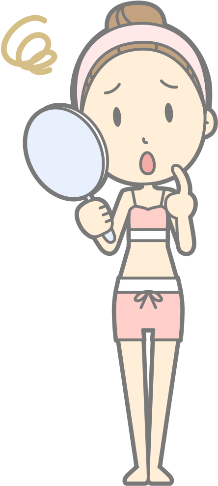 Worried Look In Mirror - Acne (453x1000), Png Download