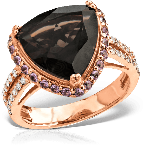Inel Diamante Si Cuart Fumuriu Dikj00046 Teilor - Engagement Ring (700x700), Png Download