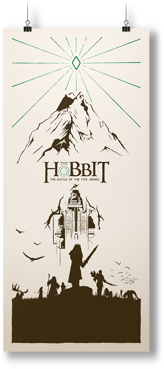 Hobbit Battle Of The Five Armies Art Poster (600x1201), Png Download