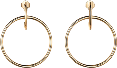 Gold Circular Hoop Earrings - Earrings (578x542), Png Download