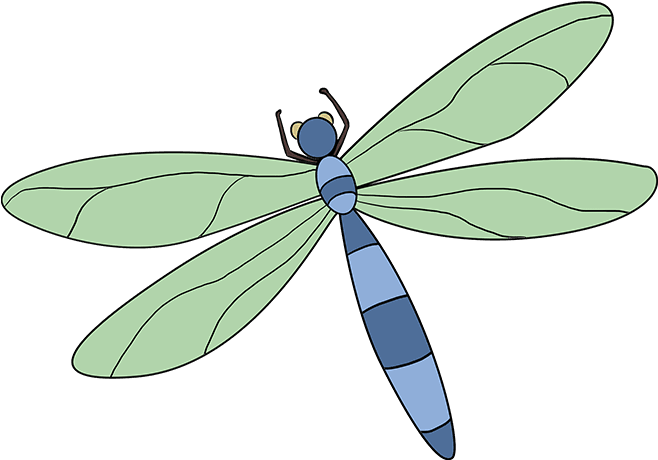 Drawn Dragonfly Old - Draw A Dragonfly Easy (680x678), Png Download