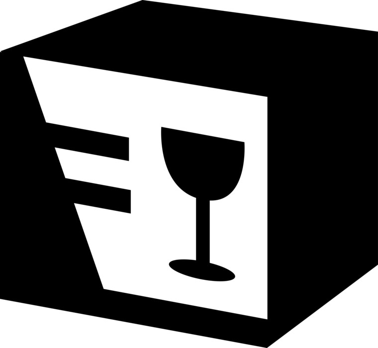 Vector Illustration Of Fragile Shipping Crate Box Shipment - Wine Glass (760x700), Png Download