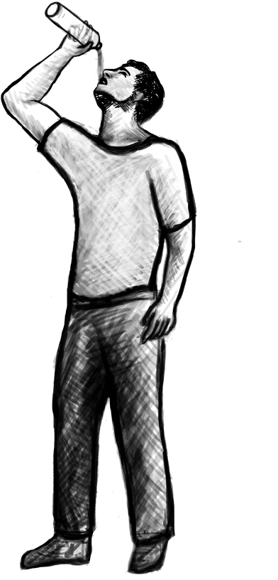 Dangers Of Dehydration, Importance Of Drinking Water - Man Drinking Water Png (582x900), Png Download