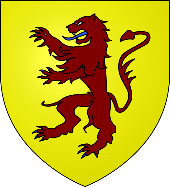 Which Features A Red Lion Rampant Against A Gold Field - Owain Glyndwr Coat Of Arms (545x600), Png Download