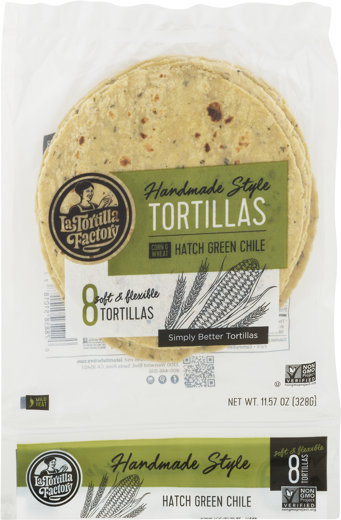 La Tortilla Factory Green Chile Corn & Wheat Tortillas, - La Tortilla Factory Handmade Style Tortillas (1800x1800), Png Download