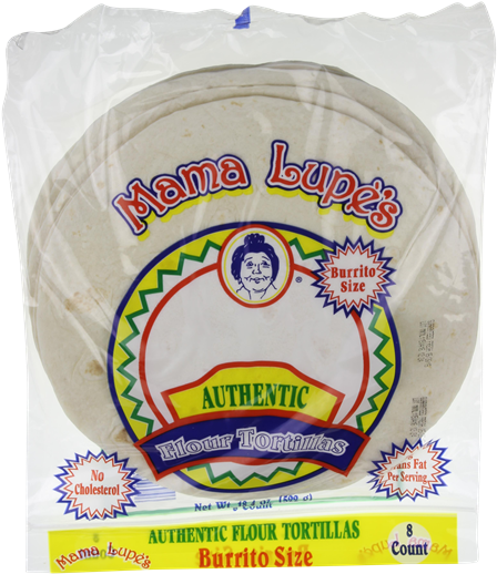 Mama Lupe's Burrito Size Flour Tortillas - Mama Lupe's Soft Taco Size Flour Tortillas (518x600), Png Download