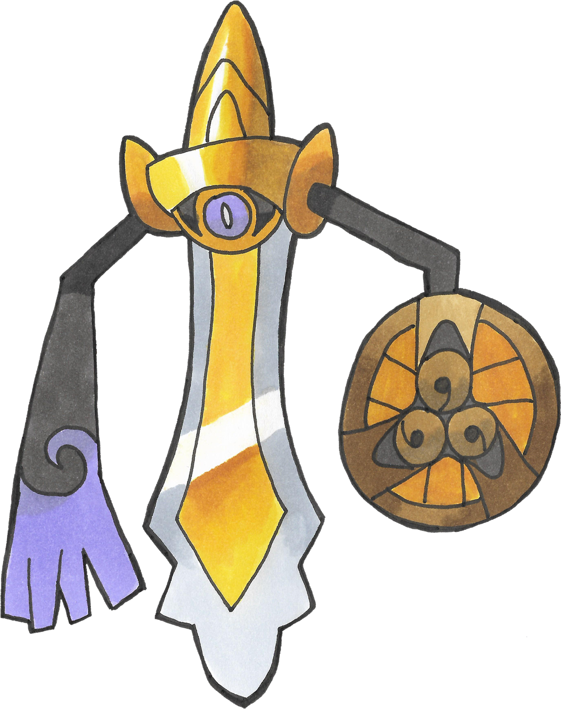 Aegislash Is The Best Guarding Pokémon There Is - Cartoon (1500x1500), Png Download