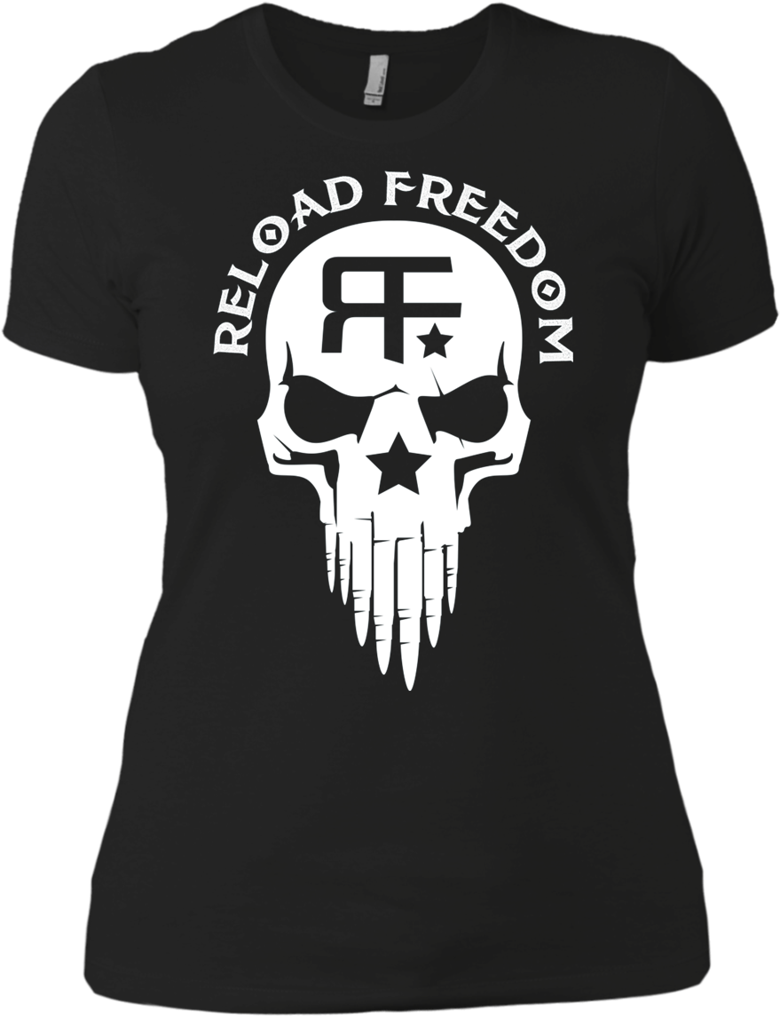 Reload Freedom Logo Skull Next Level Ladies' Boyfriend - Camisetas Montañas (1155x1155), Png Download