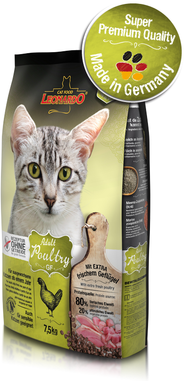 For Adult Cats From One Year Of Age - Leonardo Grain Free Cat Food (457x796), Png Download