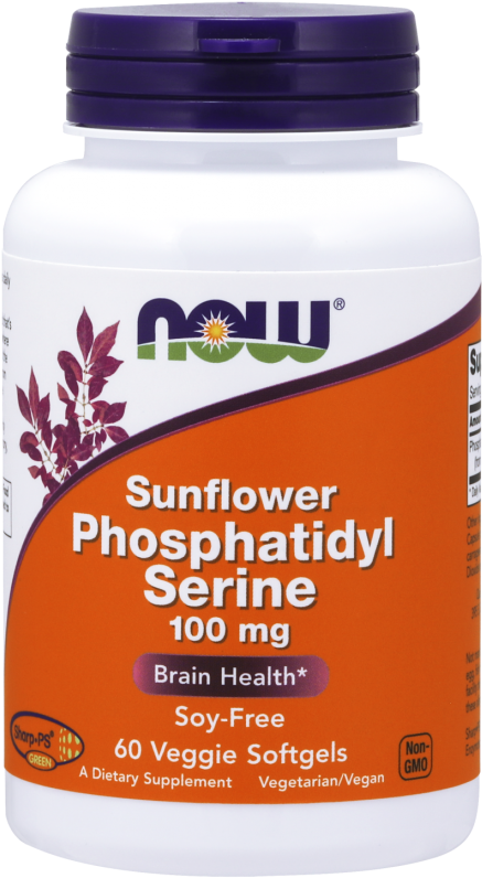 Sunflower Phosphatidyl Serine 100 Mg Veggie Softgels - Now Foods L Arginine (545x880), Png Download