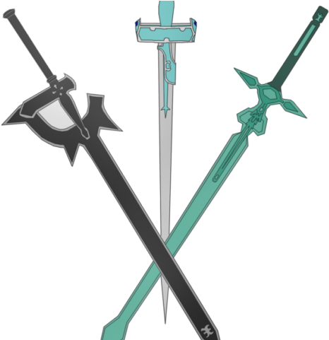 Asuna Clipart Minecraft - Sword Art Online Swords Crossed (640x480), Png Download