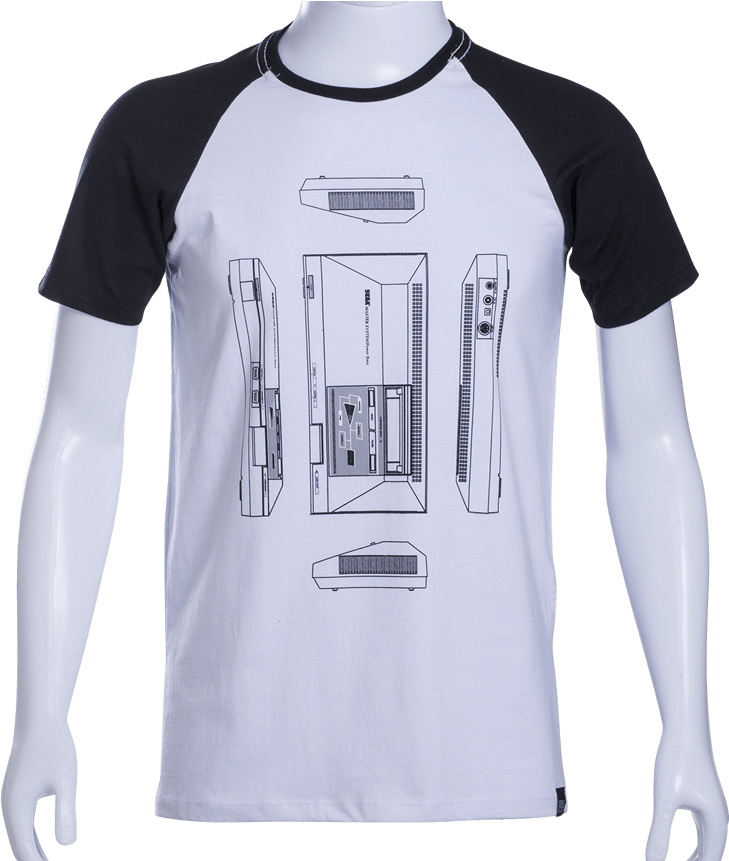 Camiseta Raglan Branca/preta Sega Master System® Draft - Active Shirt (860x860), Png Download
