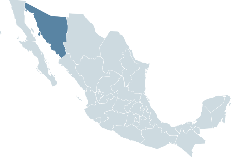 Mexico Map, Mx-son - Map Waste In Mexico (800x544), Png Download