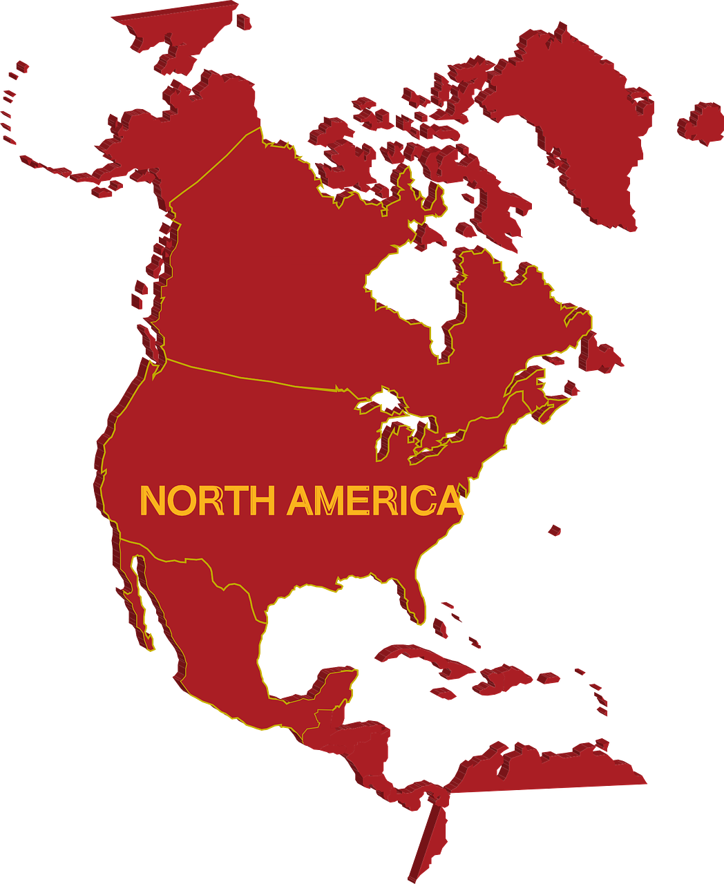 North America Continent Clipart (1048x1280), Png Download