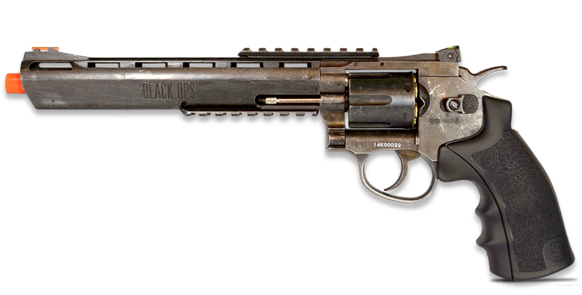 Exterminator Full Metal Airsoft Revolver 8" Aged - Black Ops Bb Gun (1024x571), Png Download