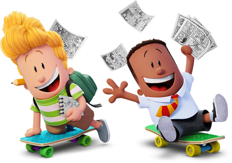 George And Harold Captain Underpants - Captain Underpants Movie Characters (800x561), Png Download
