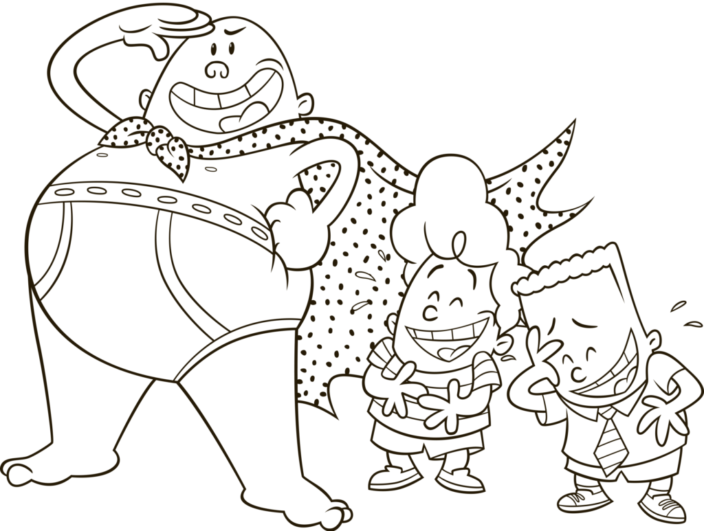Check Out These Cute Captain Underpants Printables, - Colour In Captain Underpants (1024x773), Png Download
