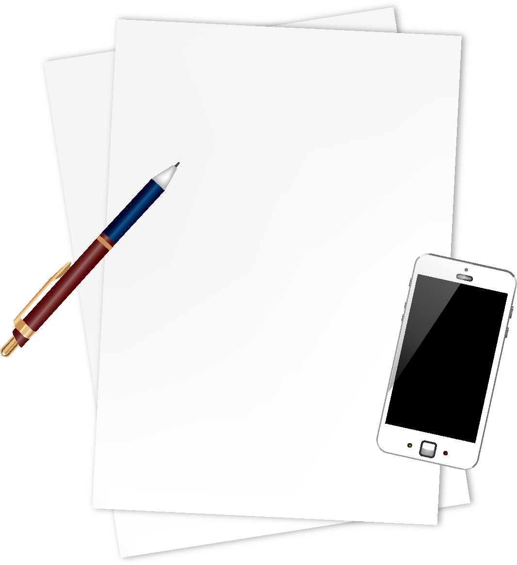 Cartoon Minimalistic Mobile Phone Paper Element - Mobile Phone (1772x1378), Png Download