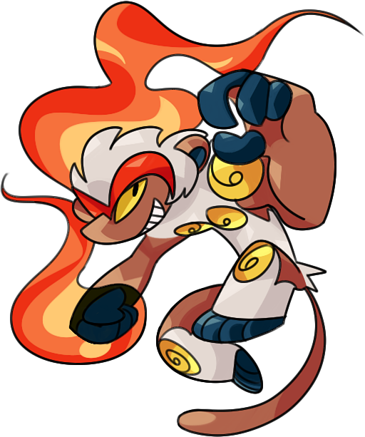 Fiery Monkey King, Infernape - Cartoon (555x633), Png Download